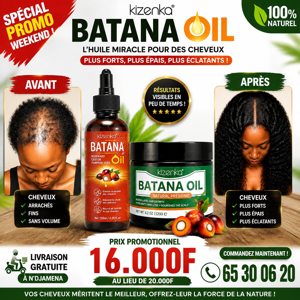 BATANA OIL — Des cheveux plus forts, plus épais et plus éclatants !